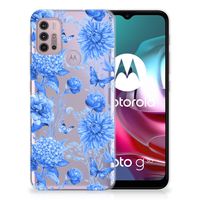 TPU Case voor Motorola Moto G30 | G10 Flowers Blue - thumbnail