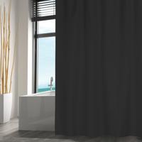 MSV Douchegordijn - zwart - gerecycled polyester - 180 x 200 cm - wasbaar