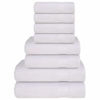 VidaXL 8-delige handdoekenset 360 g/m² 100% katoen wit