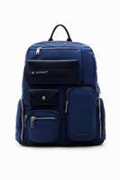 Grote nylon rugzak met vakken - BLUE - U