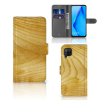 Huawei P40 Lite Book Style Case Licht Hout - thumbnail