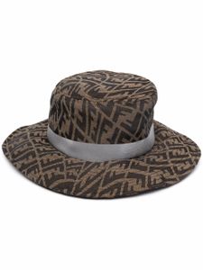 FENDI chapeau à motif FF Vertigo - Marron