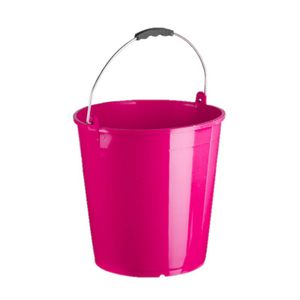 Set van 2x stuks fuchsia roze schoonmaakemmers/huishoudemmers 15 liter 32 x 31 cm