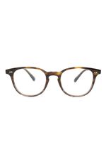 Oliver Peoples lunettes de vue Sadao à monture ronde marbrée - Marron