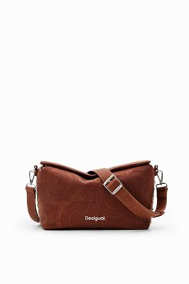 Middelgrote tas met borduursel - BROWN - U