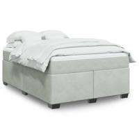 Boxspring met matras fluweel lichtgrijs 140x200 cm