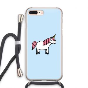 Eenhoorn: iPhone 8 Plus Transparant Hoesje met koord