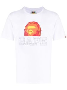 A BATHING APE® t-shirt en coton à logo imprimé - Blanc