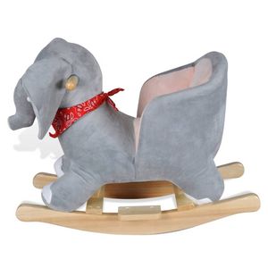 The Living Store Schommelstoel Olifant - Baby - 60 x 32 x 54 cm