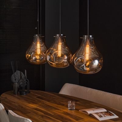 LifestyleFurn Hanglamp 'Roshell' 3-lamps, kleur Artic Zwart