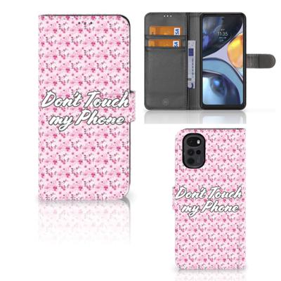 Motorola Moto G22 Portemonnee Hoesje Flowers Pink DTMP Motorola Moto G22 Portemonnee Hoesje Flowers Pink DTMP