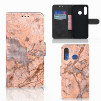 Huawei P30 Lite (2020) Bookcase Marmer Oranje - thumbnail