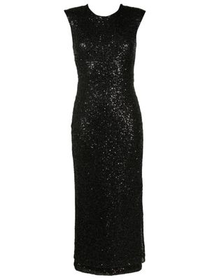 Gloria Coelho robe ornée de sequins à design sans manches - Noir