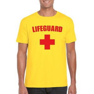 Carnaval reddingsbrigade/ lifeguard t-shirt geel heren 2XL  -