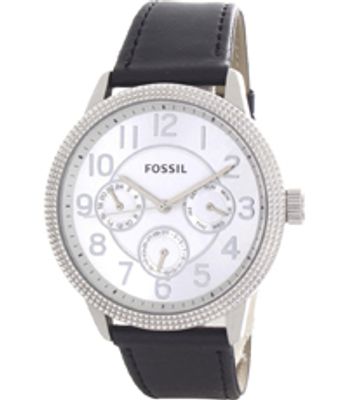 Horlogeband Fossil BQ1503 Leder Zwart 22mm