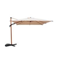 sweeek - Rechthoekige parasol 3x4m, mast met houtlook