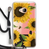 Sunflower and bees: HTC U Play Transparant Hoesje met koord