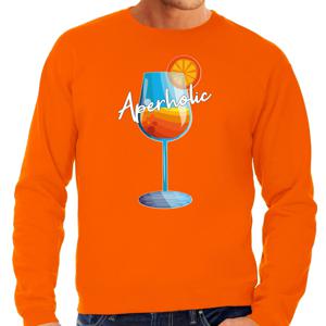 Apres ski sweater voor heren - Aperholic - oranje - wintersport - snowboarden