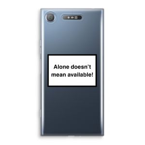 Alone: Sony Xperia XZ1 Transparant Hoesje