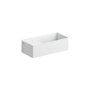 Clou New Flush 3 Fontein Links Met Voorbewerkte Kraangat En Afvoerset Wit Aluite 35x18x10cm