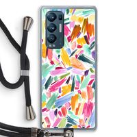 Watercolor Brushstrokes: Oppo Find X3 Neo Transparant Hoesje met koord