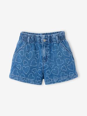 Denim short voor meisjes met motieven lichtblauw