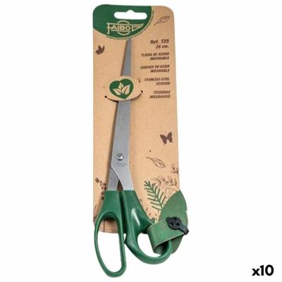 Schaar Faibo Groen Roestvrij staal Plastic 25 cm (10 Stuks)