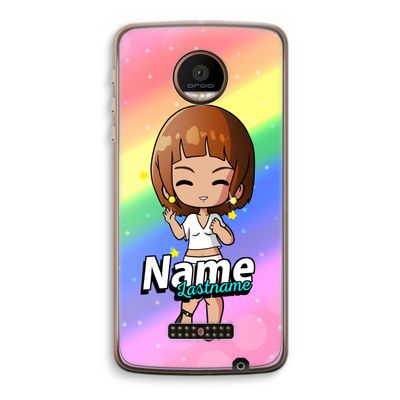 Chibi Maker vrouw: Motorola Moto Z Force Transparant Hoesje