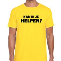 Kan ik je helpen beurs/evenementen t-shirt geel heren - thumbnail