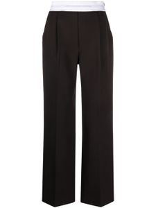 Alexander Wang pantalon droit à taille logo - Marron