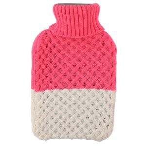 1x Kruik met gebreide hoes roze/beige 2 liter