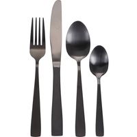 Mat zwart tafel bestek 16x-delig Mat zwart tafel bestek 16x-delig
