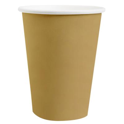 Santex feest/verjaardag bekertjes - 10x stuks - karton - goud - 270 ml