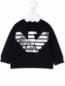 Emporio Armani Kids sweat à logo imprimé - Bleu