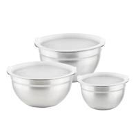 Kommenset - zilver - RVS - D18/20/22cm - keuken - set van 3 - mengkom