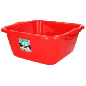 Plasticforte teiltje/afwasbak - vierkant - kunststof - 15 liter - 41 x 39 x 16 cm - Rood