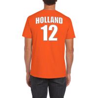 Oranje supporter t-shirt met rugnummer 12 - Holland / Nederland fan shirt voor heren - thumbnail