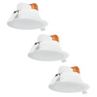 Set van 3 Convexo LED Inbouwspots - Rond - Zeer plat - Ø9,5 cm - 7 Watt 580 Lumen - 3000K warm wit - Vervangt 50 Watt - Flikkervrij - IP44