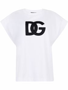 Dolce & Gabbana t-shirt à patch logo Interlock - Blanc