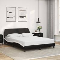Bedframe "Dover" kunstleer zwart en wit 140x190 cm
