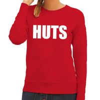 HUTS fun sweater rood voor dames 2XL  - - thumbnail