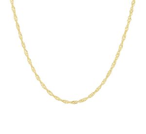 Ketting Singapore zilver goudkleurig 1,7 mm 45 + 5 cm