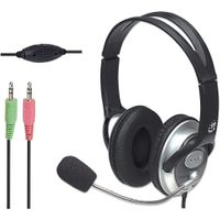 Manhattan 175555 hoofdtelefoon/headset Bedraad Hoofdband Oproepen/muziek Zwart - thumbnail