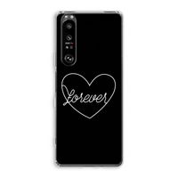 Forever heart black: Sony Xperia 1 III Transparant Hoesje