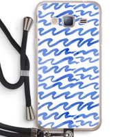 Blauwe golven: Samsung Galaxy J3 (2016) Transparant Hoesje met koord