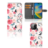 iPhone 14 Pro Max Hoesje Butterfly Roses - thumbnail