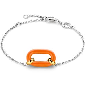TI SENTO-Milano 23008OR Armband zilver goud-en zilverkleurig-oranje 16-20 cm