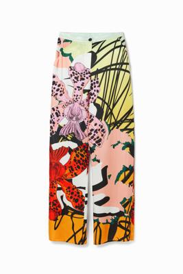 Zijden broek orchideeën M. Christian Lacroix - MATERIAL FINISHES - XL