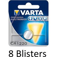 8 stuks (8 blisters a 1 st) Varta CR 1220 Wegwerpbatterij - thumbnail