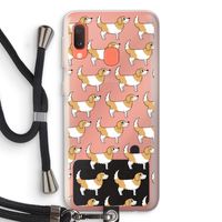 Doggy: Samsung Galaxy A20e Transparant Hoesje met koord